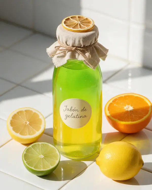 Jabón de gelatina cítrico con limón y lima