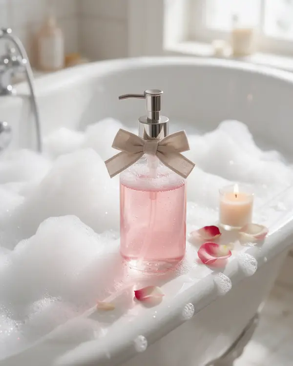 Tina con espuma de baño